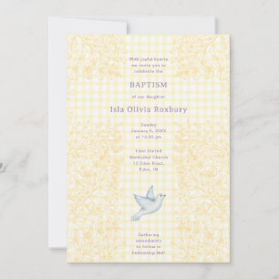 Invitation 015 Gingham croisé botanique de Colombine baptisma