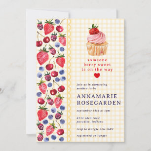 Invitation 016 Baby Shower Cupcake thème patch de baies de so
