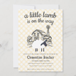 Invitation 016 Ferme de petit agneau Marigold Plaid Baby Show