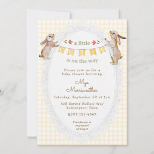 Invitation 016 Marigold Douce Lapin Gingham Baby Shower