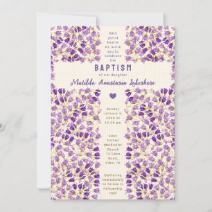 Invitation 016 Marigold Vitrail Jardin Gingham Baptême