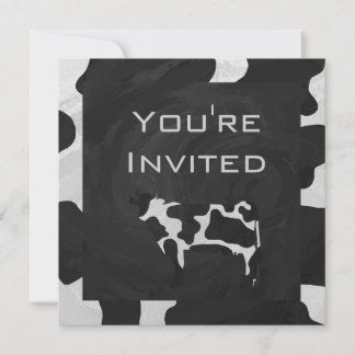 Invitation 01 de 12Vache Monogramme noir et blanc