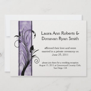 Invitation 01 Floral Tourbillons Noirs Rayure Violette Après-