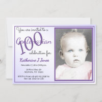 100 ans Centenaire Anniversaire fête violet/blanc