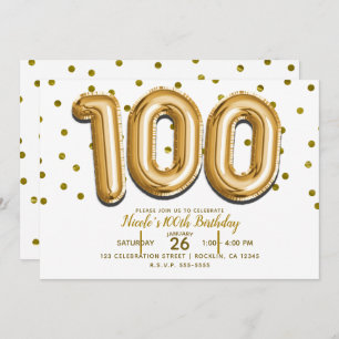 Invitation 100 Ballons d'or & Confetti 100e anniversaire
