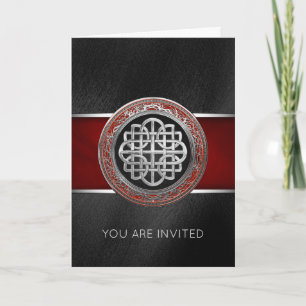 Invitation [100] Croix du noeud d'argent celtique sacré