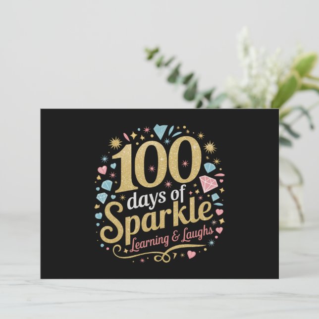Invitation 100 Jours d'apprentissage et de rire (Debout devant)