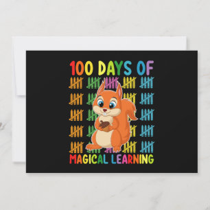 Invitation 100 Jours D'Apprentissage Magique École D'Écureuil