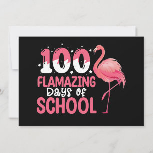 Invitation 100 Jours de flamazing de Flamant rose scolaire En