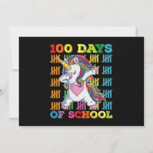 Invitation 100 Jours De L'École Unicorn Enseignant