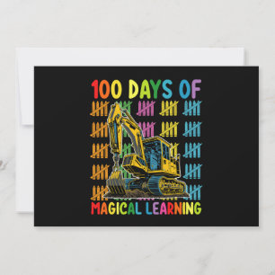 Invitation 100 Jours De Magical Learning Excavator School