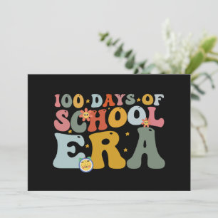 Invitation 100 jours d'école Era Groovy Enseignant Enfants