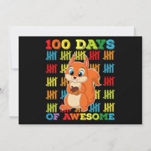 Invitation 100 Jours D'Écureuil Étonnant 100E Jour De L'École