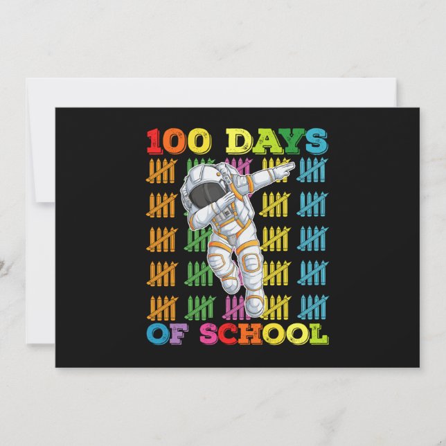 Invitation 100 Jours D'Enseignant D'Astronaut Scolaire (Devant)