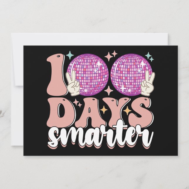 Invitation 100 Jours Smarter Disco Ball 100ème Jour De L'Écol (Devant)