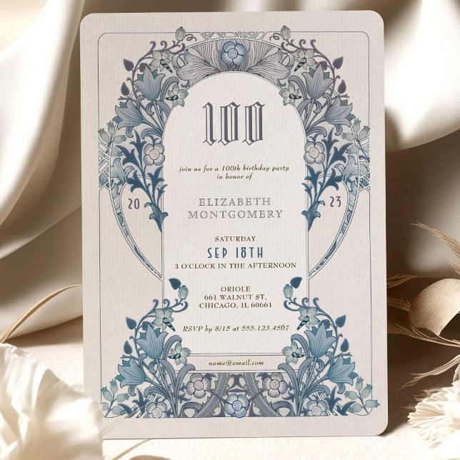 Invitation 100e anniversaire Art Nouveau W. Morris (Créateur téléchargé)
