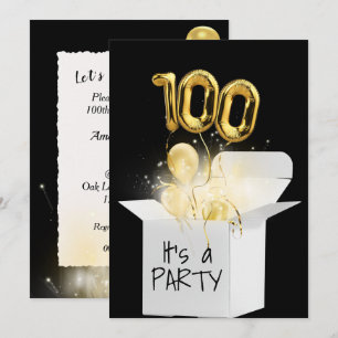 Invitation 100e Anniversaire Ballons d'Or En Boîte Blanche