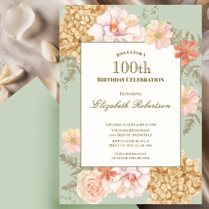 Invitation 100e anniversaire couleur automnale flo