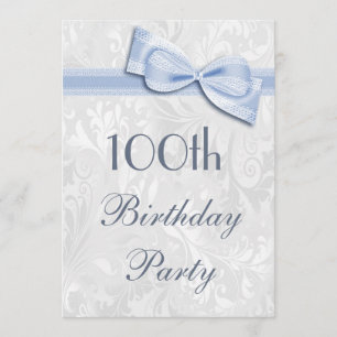 Invitation 100e anniversaire Damask et Faux Bow