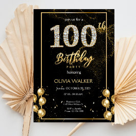 Invitation 100e Anniversaire Diamant Noir et Or