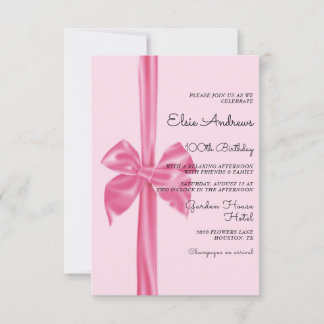 Invitation 100e anniversaire du Centenaire Bow & Ribbon