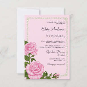 Invitation 100e anniversaire Rose du centenaire