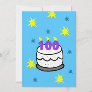 Invitation 100e fête d'anniversaire 100 gâteau aux