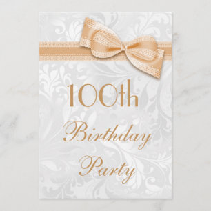Invitation 100th Damassé de fête d'anniversaire et arc de