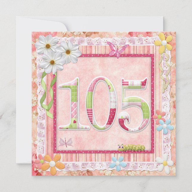 Invitation 105ème anniversaire style scrapbooking (Devant)