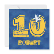10e anniversaire Blue and Gold Modern Grunge G10