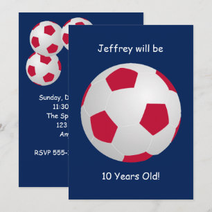 Invitation 10e anniversaire de fête de football Ba