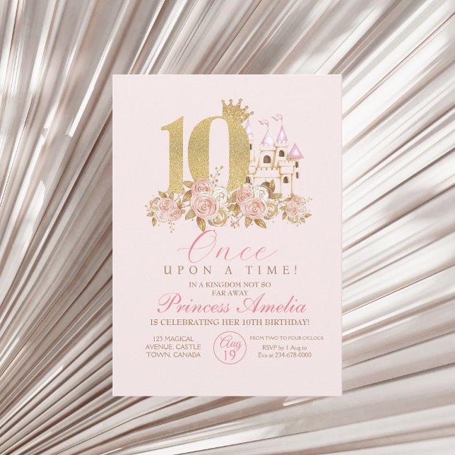 Invitation 10e anniversaire de la petite princesse (Créateur téléchargé)