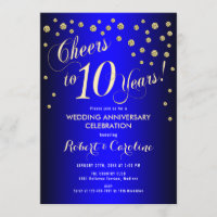 10e anniversaire de mariage - Bleu royal et or