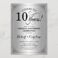 10e anniversaire de mariage - Damassé noir argenté