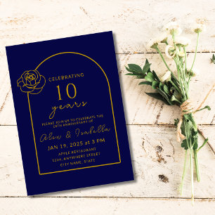 Invitation 10e anniversaire de Mariage de la marine moderne e