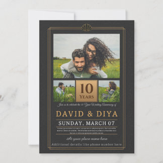 Invitation 10e anniversaire de Mariage personnalisé