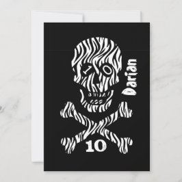Invitation 10e anniversaire ou toute année Crâne et os croisé