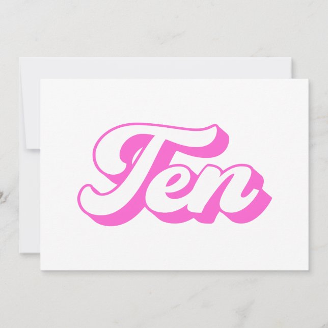 Invitation 10e anniversaire Retro Girl (Devant)