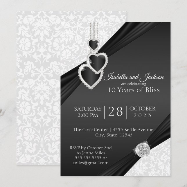 Invitation 10e conception commémorative Onyx (Devant / Derrière)