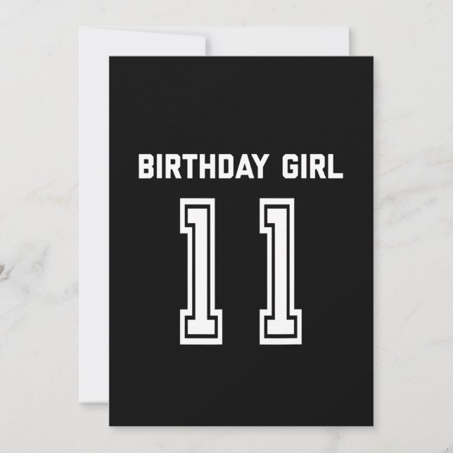 Invitation 11e anniversaire maillot cadeau 11 ans fille (Devant)