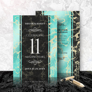 Invitation 11ème anniversaire de Mariage turquoise