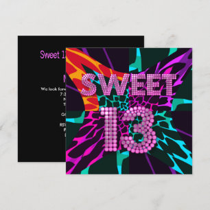 Invitation 13e anniversaire doux 13 fête mixte impression ani