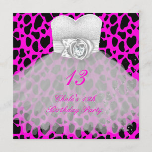 Invitation 13e anniversaire Filles 13 Ado