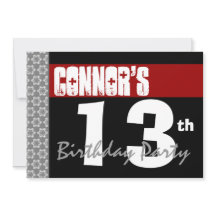 13e anniversaire moderne pour lui rouge blanc noir