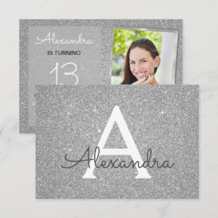 Invitation 13e anniversaire Sparkle luxe Silver Photo
