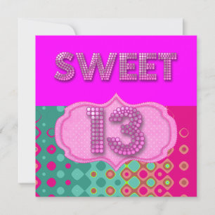 Invitation 13e anniversaire Sweet 13 Fête d'anniversaire Rose