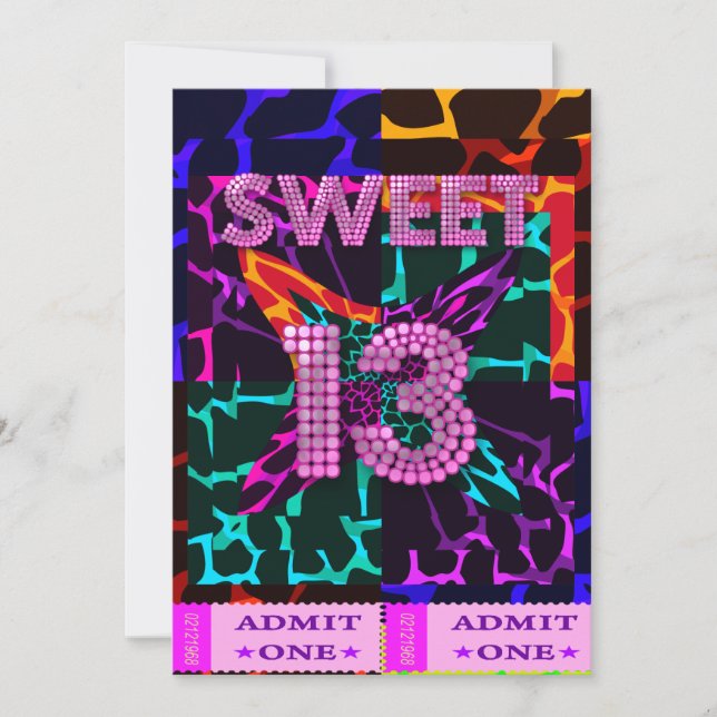 Invitation 13e Sweet 13 Anniversaire Poster de animal mixte (Devant)