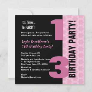 Invitation 13ème Ado Anniversaire Monnaie moderne et Black G4