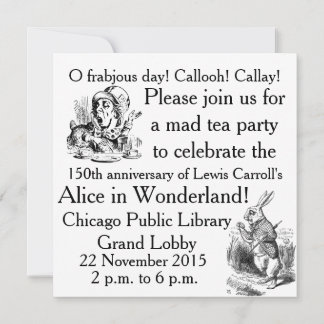Invitation 150e anniversaire d'Alice au pays des merveilles