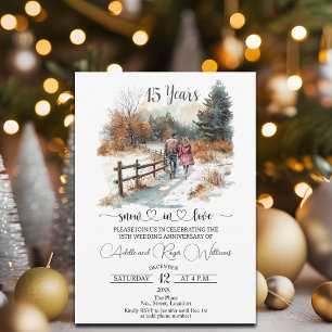 Invitation 15e anniversaire de mariage Paysage hivernal roman